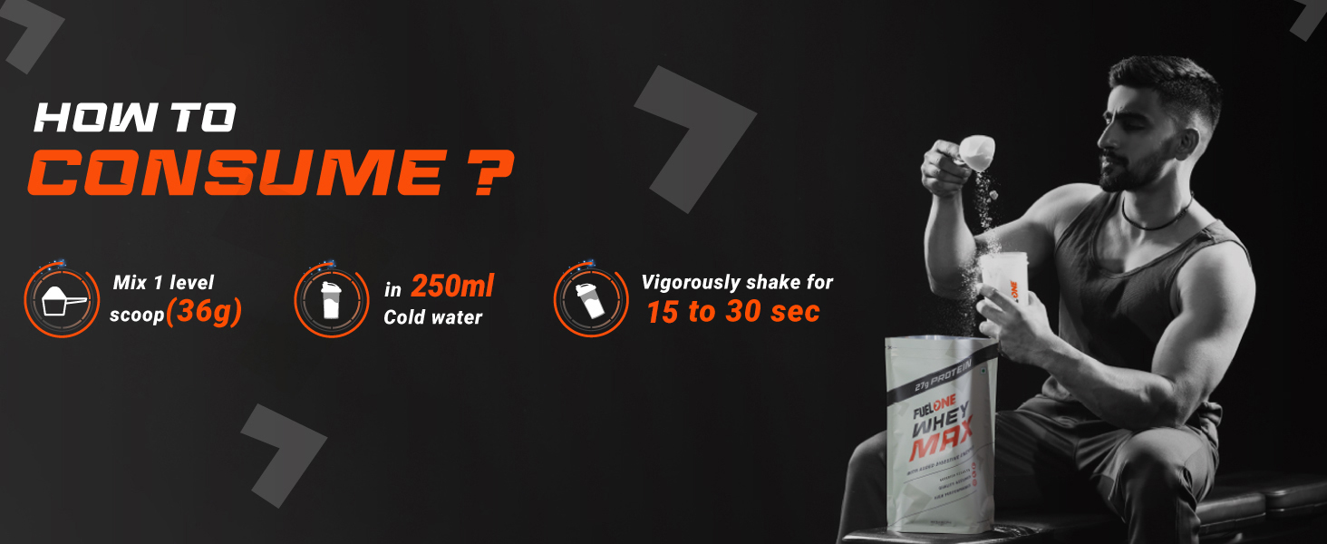 FUELONE Whey Max Protein Blend, Rich Chocolate, 1kg (2.2lbs)