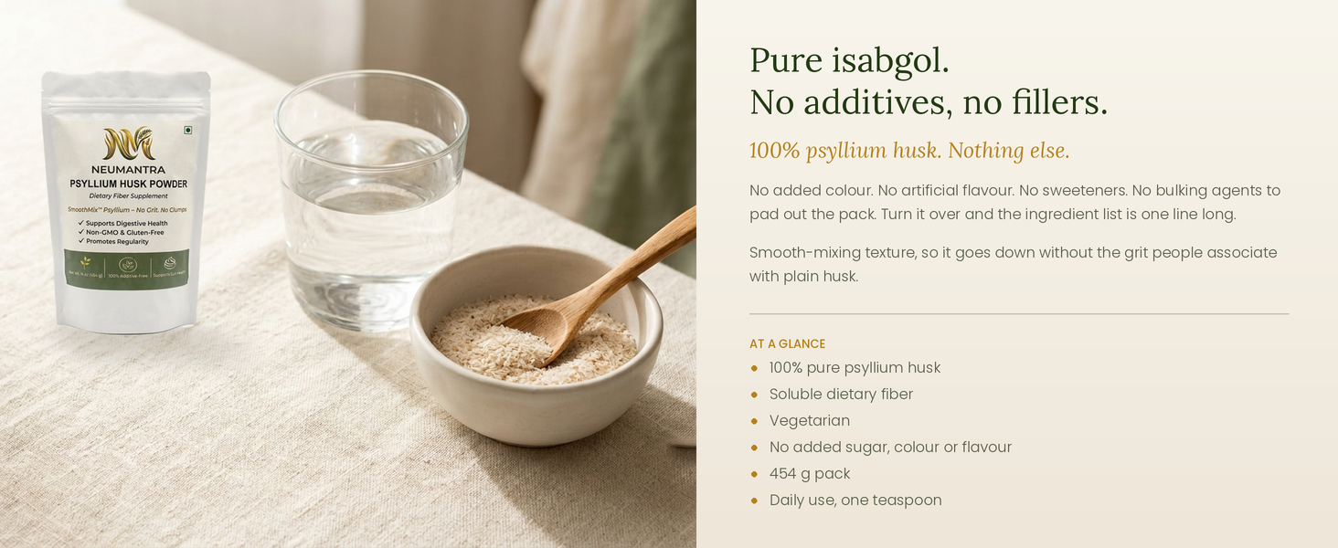 Isabgol Powder 16 oz (454g) | Smoothmix Psyllium Husk | Natural Dietary Fibre Supplement | Supports Digestive Health & Regularity | 100% Additive-Free