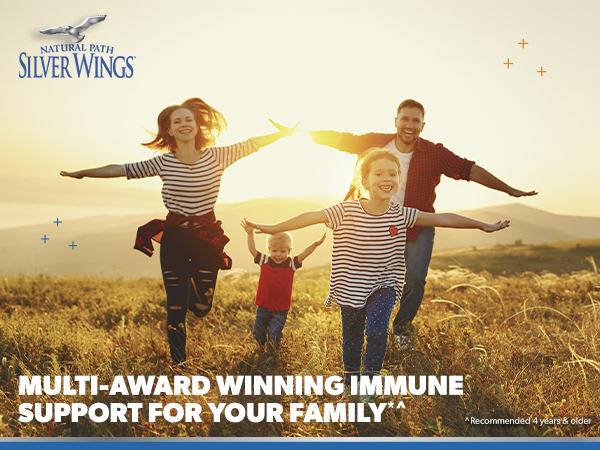 Natural Path Silver Wings Colloidal Silver 150ppm (750mcg) w/Olive Leaf - Immune Support Supplement - 1oz Spray