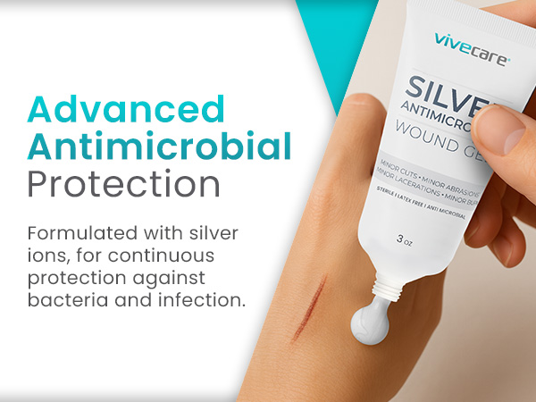 ViveCare Silver Wound Gel – Anti-Microbial Healing Ointment for Burn Relief