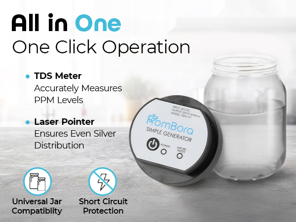 Colloidal Silver Generator Kit – 99.99% Pure Silver Wire, TDS Meter, Laser, Jar & Travel Bag – Constant Current Machine for True Nano Particles at Home