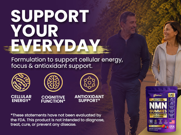 NMN Gummies 500mg – Liposomal NMN | 5-in-1 with TMG | Quercetin | Resveratrol | BioPerine® – NAD+ Precursor – Gelatin Free, Non-GMO, No Artificial Colors