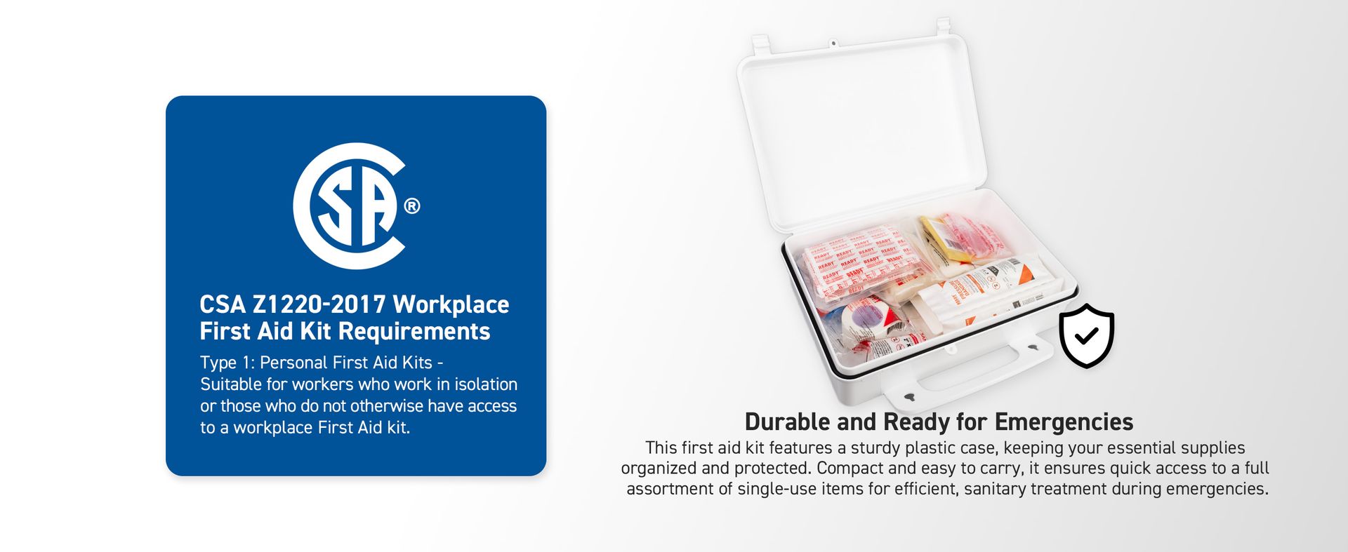 Ready First Aid, CSA Type 1 Personal First Aid Kit for Solo Worker