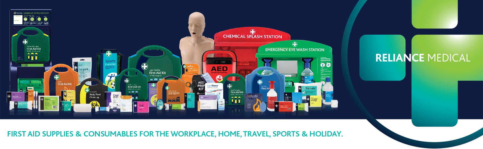 Reliance Medical HSE Compliant Small Catering First Aid Kit - Integral Aura Box for Up to 25 Employees, Ideal for Low-Risk Catering Environments, First Aid Kit With Bandage, Dressing, Foil