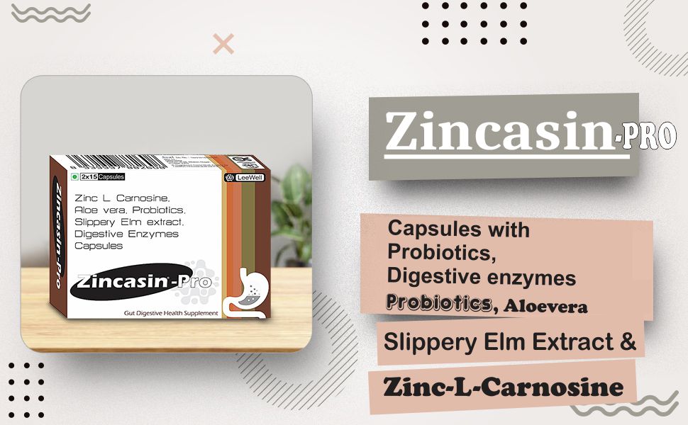 Zincasin-Pro by LeeWell Digestive Enzymes with Probiotics- 30 Capsules