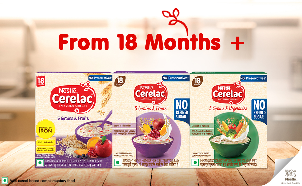 Nestlé CERELAC Baby Cereal 5 Grains & Fruits, STG-5, 300g