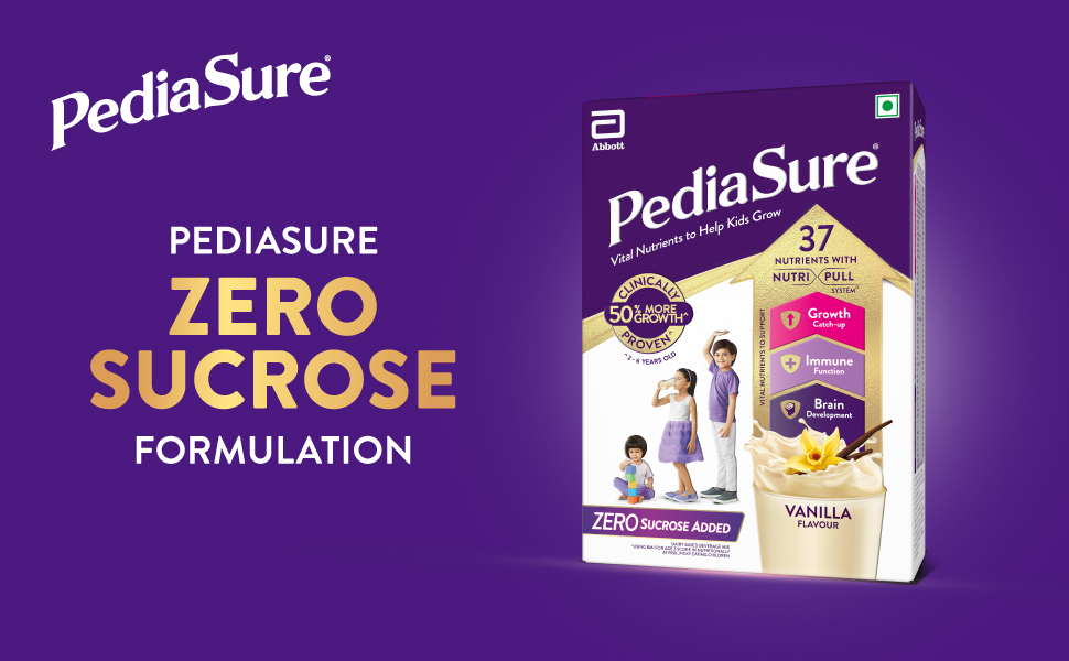 Pediasure Zero Sucrose 400g, Vanilla, Scientifically Designed Nutrition to Help Kids Grow, Pediasure Zero Sugar