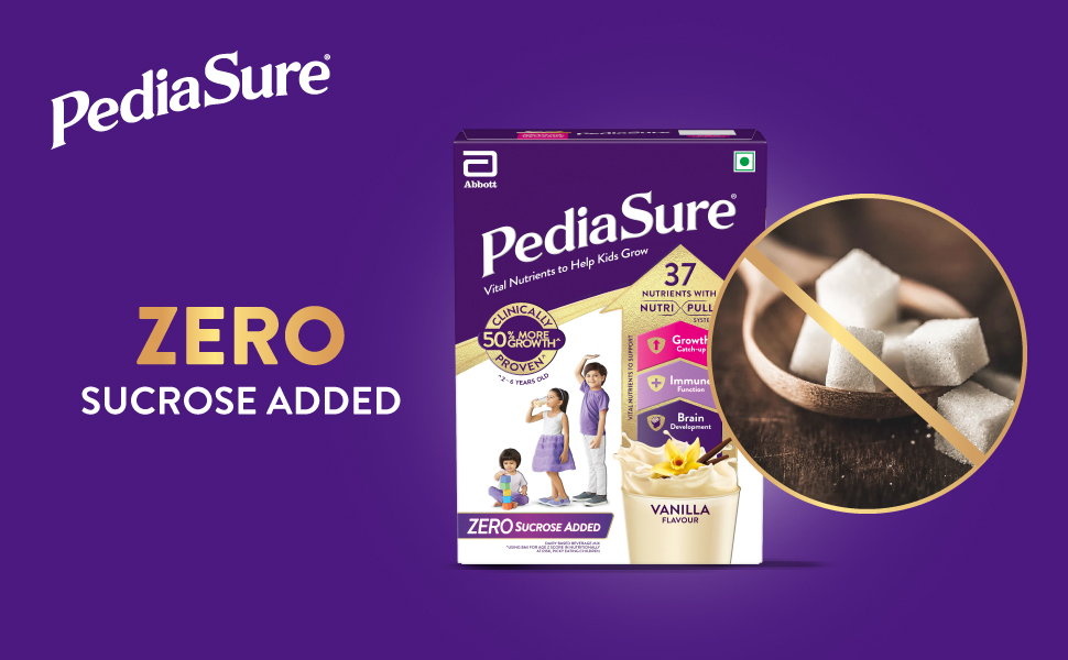 Pediasure Zero Sucrose 400g, Vanilla, Scientifically Designed Nutrition to Help Kids Grow, Pediasure Zero Sugar