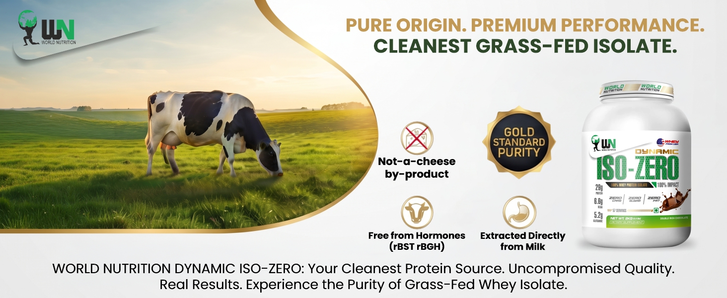 Dynamic ISO-Zero Whey Protein Isolate Powder | 29g Protein, 6.6g BCAA, 5.2g Glutamine | Zero Carb, Zero Sugar | Lean Muscle Building & Post Workout Recovery | Cookies Cream - 1Kg