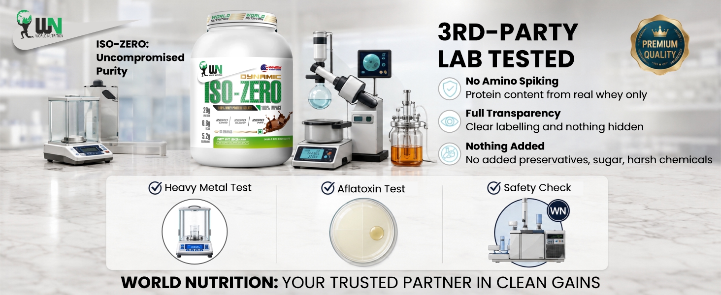 Dynamic ISO-Zero Whey Protein Isolate Powder | 29g Protein, 6.6g BCAA, 5.2g Glutamine | Zero Carb, Zero Sugar | Lean Muscle Building & Post Workout Recovery | Cookies Cream - 1Kg