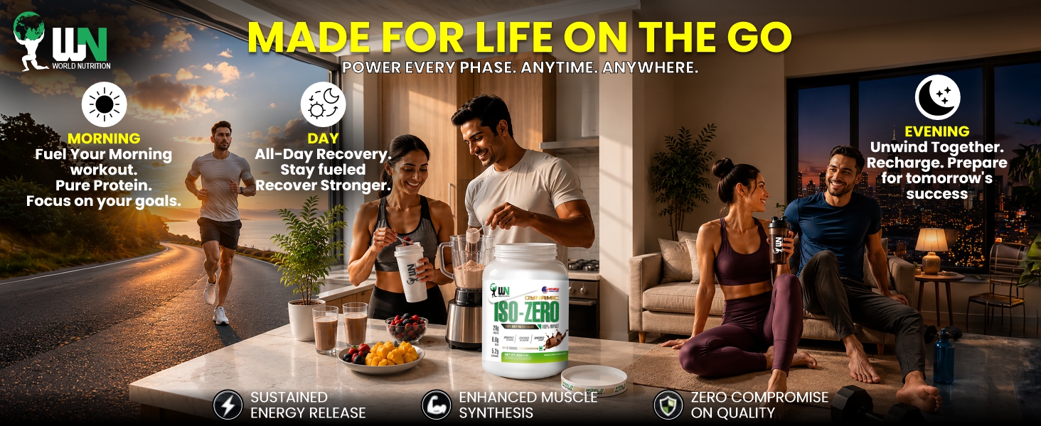 Dynamic ISO-Zero Whey Protein Isolate Powder | 29g Protein, 6.6g BCAA, 5.2g Glutamine | Zero Carb, Zero Sugar | Lean Muscle Building & Post Workout Recovery | Cookies Cream - 1Kg