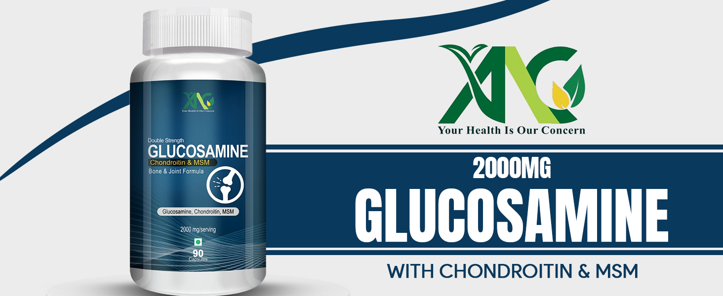 ANC Glucosamine 2000mg With Chondroitin & MSM For Joint Support Supplement, for Joint Pain, Bone, and Muscle Strength, 90 Capsules (Pack of 1)