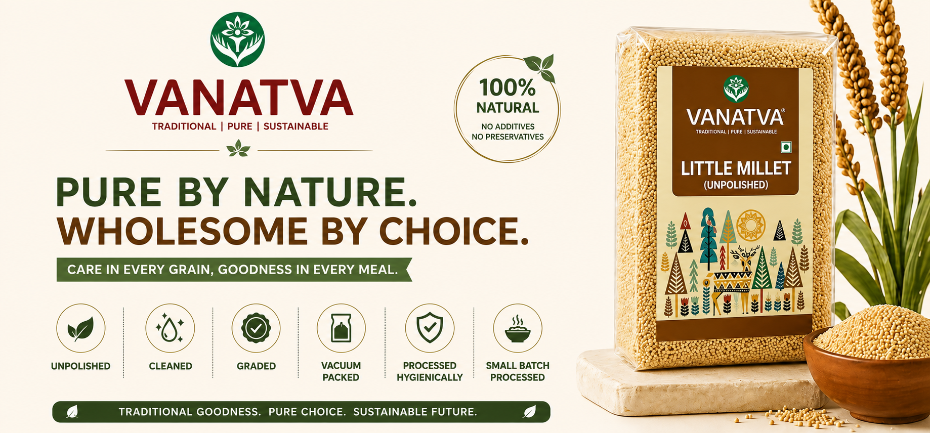 Little Millet (Unpolished) 500g | Natural Gluten Free Whole Grain | High Fiber Superfood for Weight Management & Daily Nutrition | Rich in Protein & Essential Minerals | Traditional Nutritious Grain Alternative