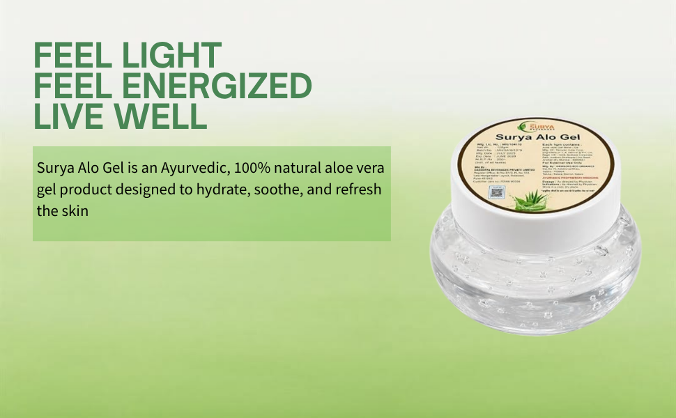 Surya Aloe Vera Gel with Aloe Vera, Gel, Strong Herbal Aroma, Natural Glow and Hydration, 125 ml