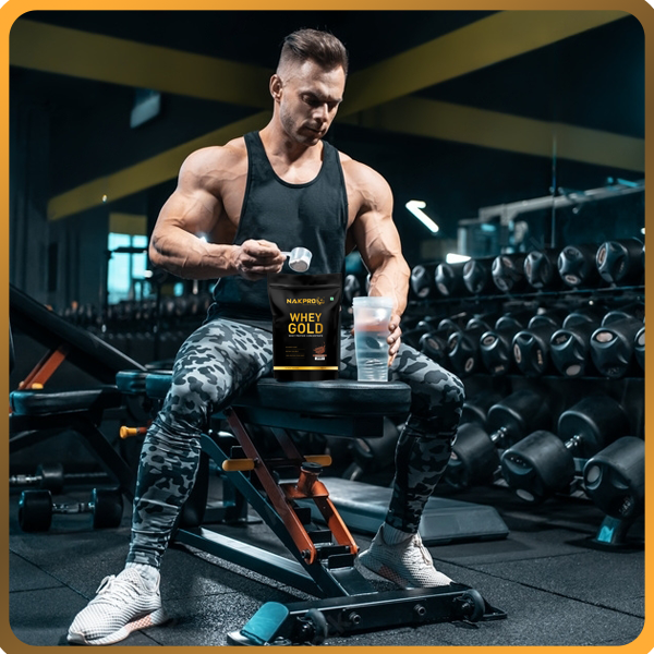 NAKPRO NUTRITION Gold Whey Protein Concentrate & Isolate 1kg Double Rich Chocolate flavour | 25.5g Protein, Trustified Certified