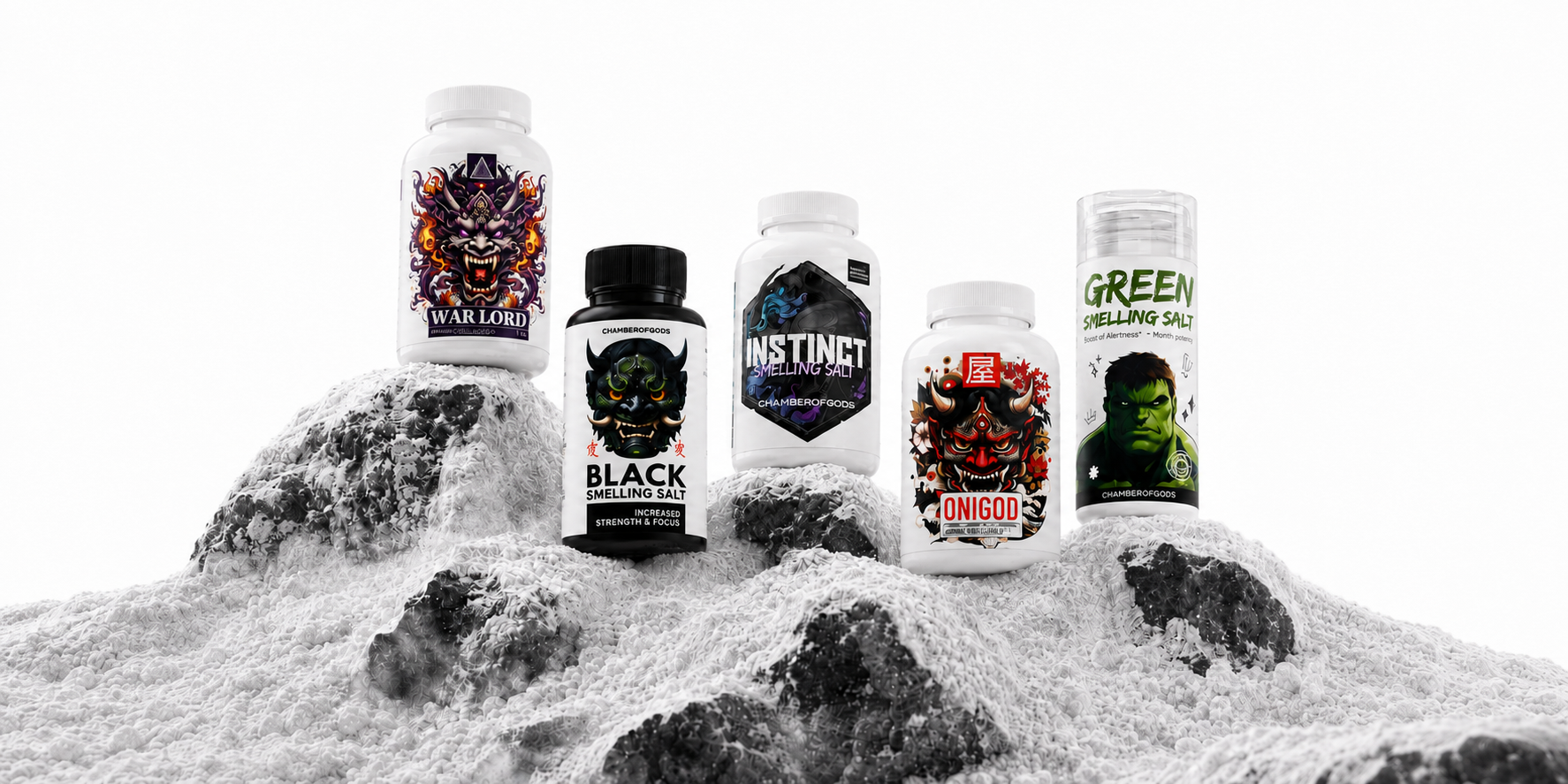 Chamberofgods Onigod Ammonia Smelling Salt for Powerlifting & Gym | Crystal Formula for Heavy Lifts | 4 Month Potency | 40g