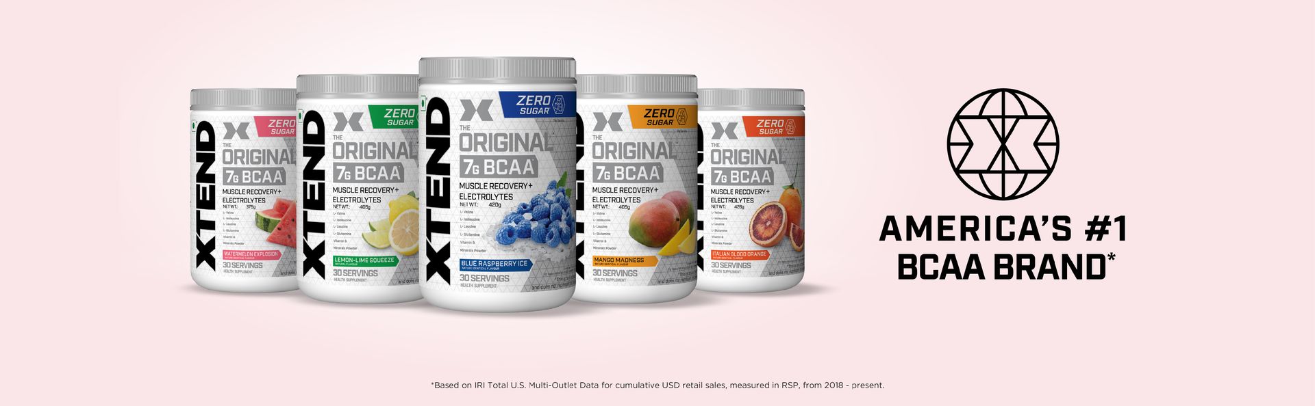 XTEND Original BCAA Powder (Italian Blood Orange), 7g BCAAs in 2:1:1 Ratio, Intra Workout Support with Glutamine & Electrolytes, Amino Acids for Hydration & Muscle Recovery, 426 gm, 30 Servings