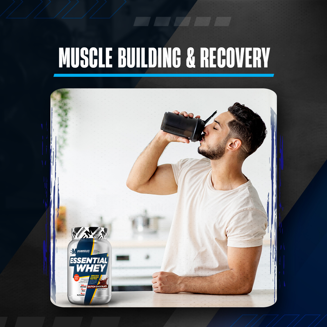 Bigmuscles Nutrition Essential Whey Protein 1Kg [Strawberry Milkshake]|24G Protein Per Serving|Strength,Faster Recovery & Muscle Building,1 Count,24 Grams