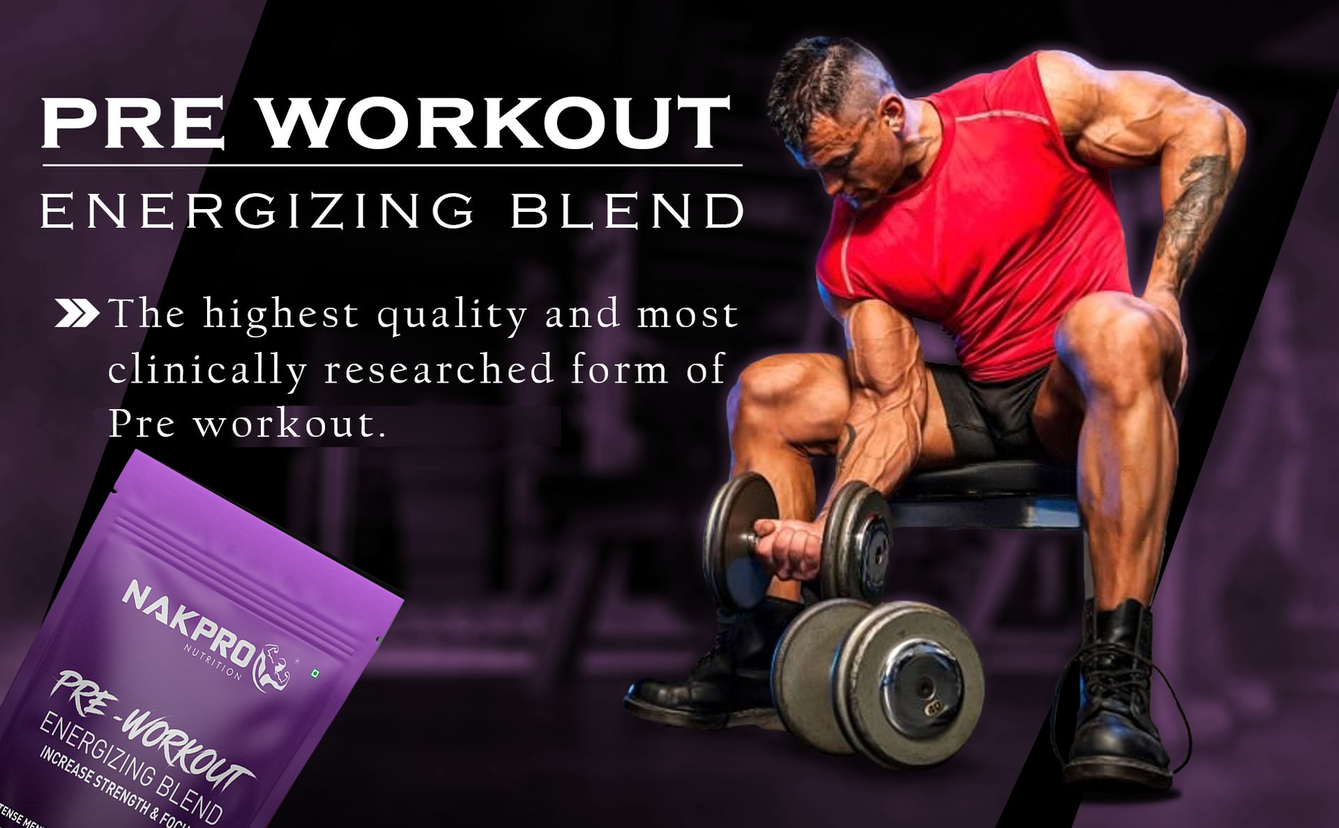 Nakpro Pre Workout Supplement with 100mg Caffeine, 1200mg Creatine Monohydrate and 1200mg Citrulline | Helps in Lean Muscle Building, Improves Workout Performance - 20 Servings (Tangy Orange, 100g)