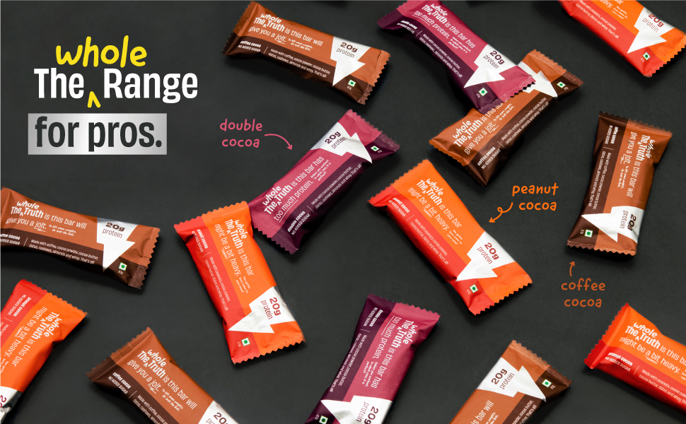 The Whole Truth - High Protein All in One 20g Protein Bar - Pack of 5 x 67g each - No Preservatives - No Artificial Flavours - All Natural