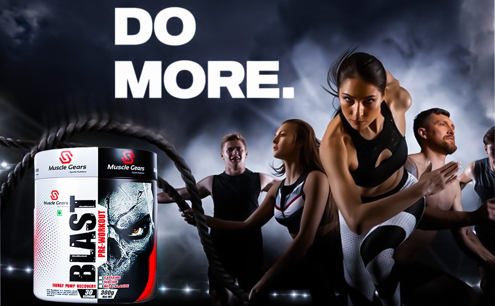 Muscle Gears Blast Pre Workout Powder | Beta Alanine Formula | Strength, Endurance & Focus | Muscle Pump & Stamina | Gym Performance & Recovery | Fruit Blast Flavor | 30 Servings | 300g