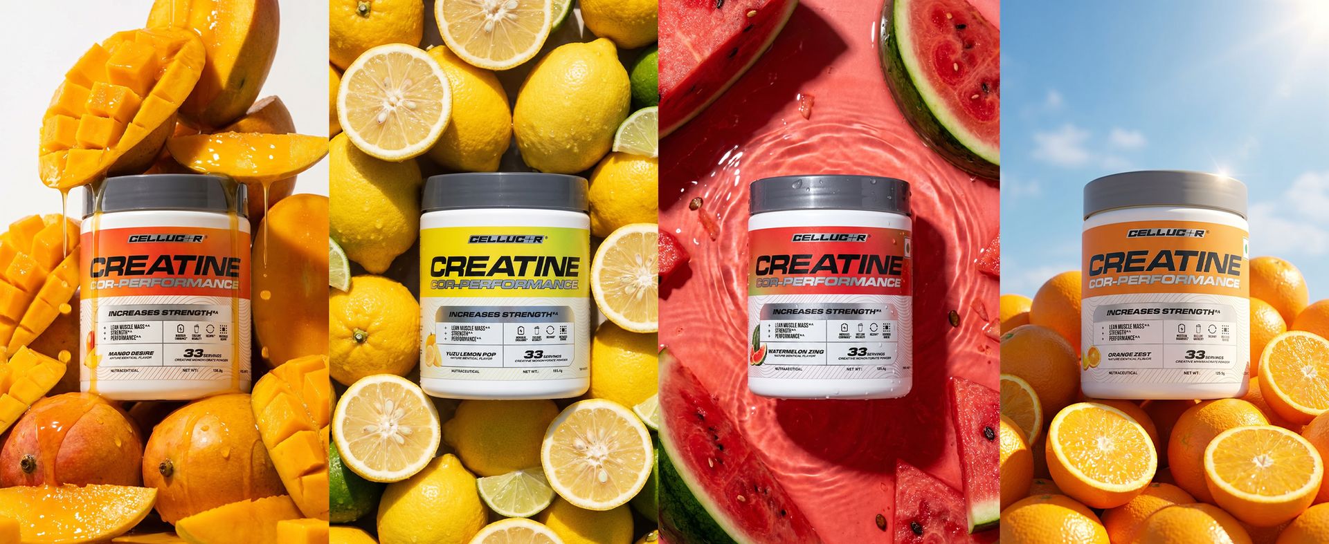Cellucor Creatine Cor-Performance| Watermelon Zing | 125g | 33 serves| From the Makers of C4 | Micronized for Rapid absorption | Increases Muscle Strength & Performance