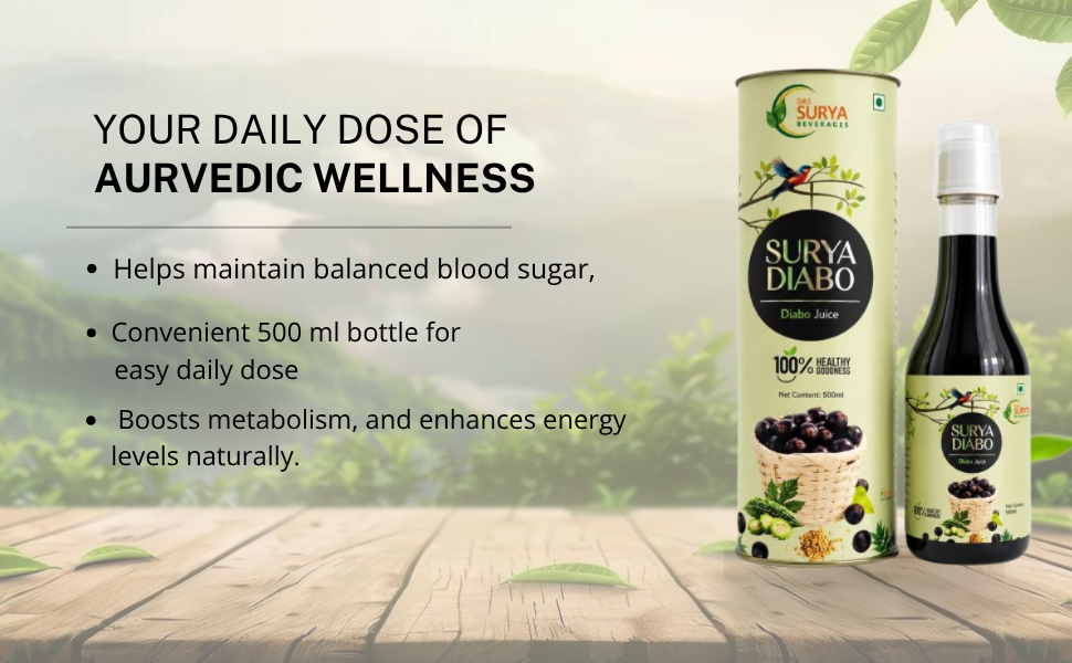 Diabo Juice, Bitter Tangy and Herbal, Ayurvedic Blood Sugar Support with Jamun, Neem, Amla, Karela, Methi, Turmeric, Bael Leaves and Kutki, Liquid, 500ml