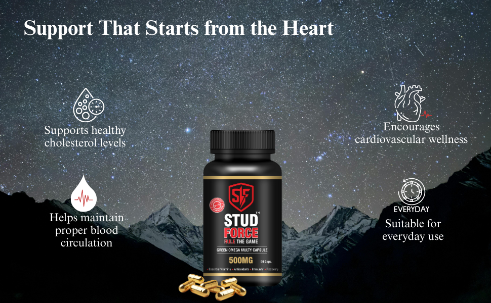 GREEN OMEGA MULTY 500 Multivitamin Capsules – Plant-Based Omega 3, 6 & 9 with Mult nutrient Support | Steroid-Free & Chemical-Free | Supports Heart, Brain, Joints & Daily Vitality