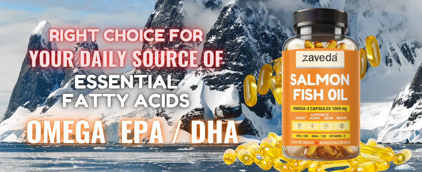 Salmon Omega 3 Fish Oil Capsules 1000 mg 90 Caps