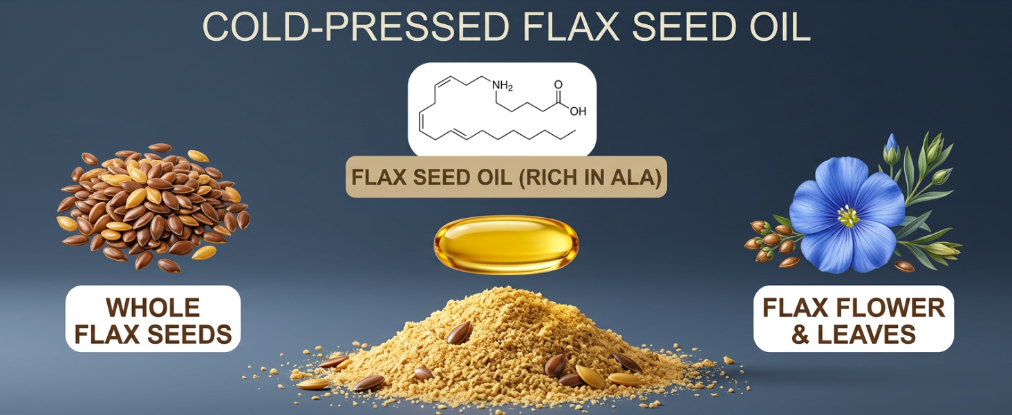 Simply earth Cold Pressed Flax seeds oil Omega with extra Virgin oil, Linolenic Acid, Oleric Acid | Natural Form of omega 369-60 Softgels…