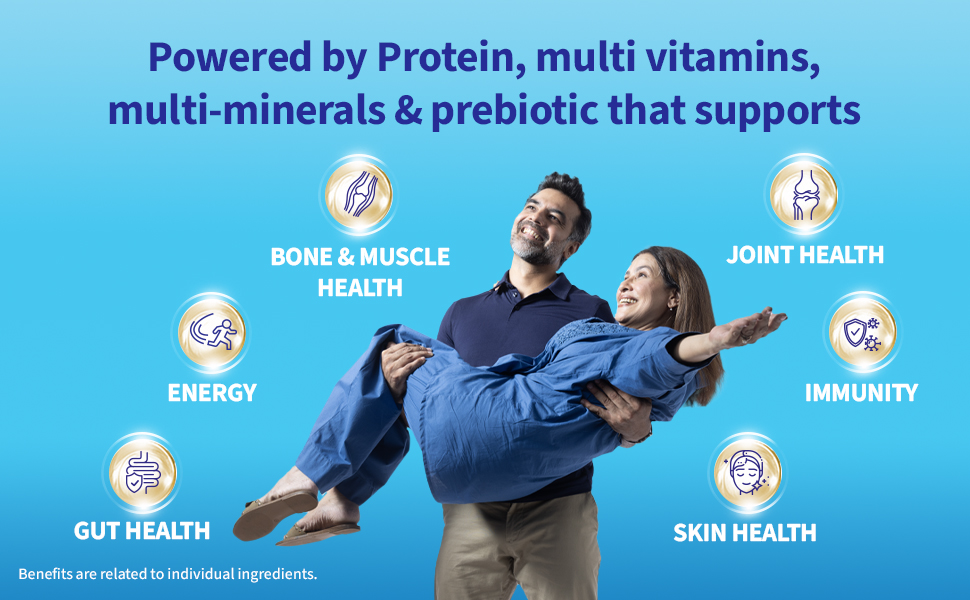 Shelcal Total - Powered by Protein, Multi-Vitamin, Multi-Mineral & Prebiotic supports Bone, Joint & Muscle, Immunity, Gut Health and more - No Added Sugar (Vanilla) 200g - By Torrent Pharma