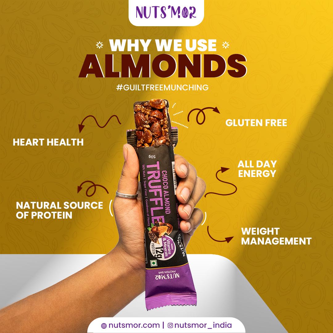 NUTS'MOR - Protein Daily Choco Almond Truffle12g Protein Bar (Pack of 12) Protein Blend, Vitamins, Fibres & Minerals, No Preservatives,100% Veg, Natural, No Added Sugar,-600g