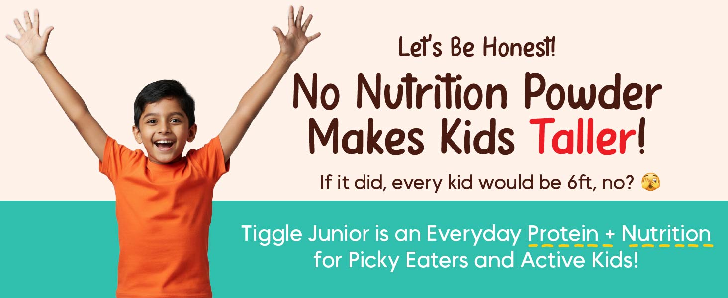 Tiggle Junior Kids Protein Powder - 350g, Everyday Chocolate Milk Mix