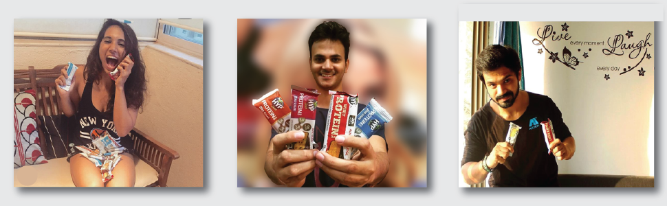 HYP Sugarfree Variety Pack - 8 Bars (2 Oats Brownie+ 2 Espresso+ 2 Berry Burst+ 2 Coconut Almond)