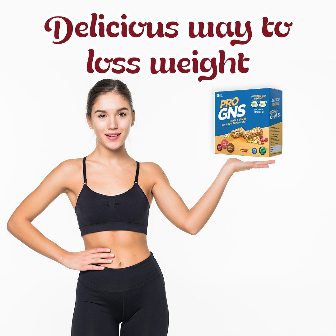 ProGNS Protein Bar - Low Carb High Protein Energy Bar - Made with CranBerry & Green Tea Extract - Low-Calorie Healthy Snack Bar - Fiber-Rich Cereal Bar For Weight Management | Pack of 12 Bars (50 gram each)