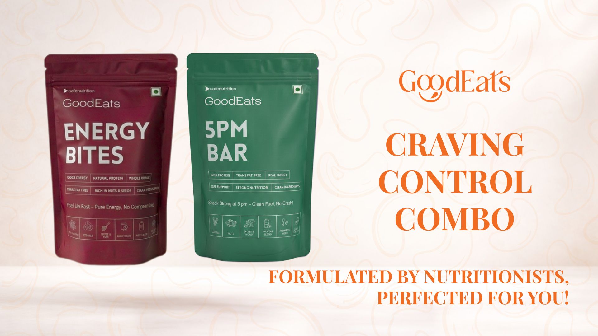 GOODEATS CRAVINGS-CONTROL COMBO: Energy Bites + 5PM Bars | Natural Protein, Dry Fruit & Nut Seed Snack Bars | Healthy Evening Energy Snack | No Artificial Preservatives | 40g x 6 & 50g x 5 Pack