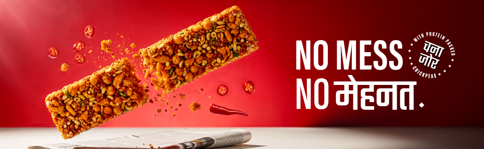 PHAB Protein Bhel Bar – Peri Peri Flavour | Spicy Roasted Snack with Chana Chor | 10g Protein, <150 Cal, Gluten-Free, No Palm Oil | (Pack of 6x35g)
