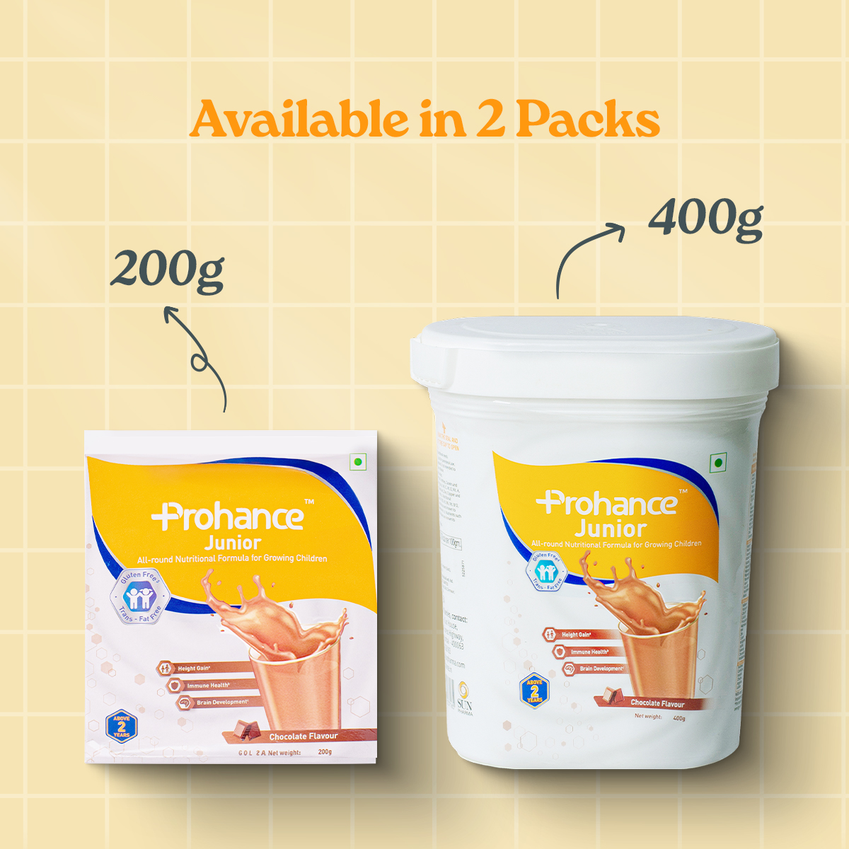 Prohance Junior All Round Nutritional Chocolate Drink for Kids - 200g | Supports Growth, Brain Development, & Immunity | Triple Protein Blend, DHA, 37 Vital Nutrients