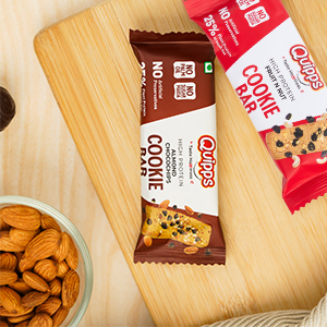 Quipps High Protein Cookie Bars | 25% Protein Multigrain Healthy Energy & Hunger Bar | Fruit & Nut & Choco Chip Healthy Energy Snack Bar | Vegetarian Protein Biscuit for Gym, Fitness & Breakfast | 35g Each x Combo Pack of 10