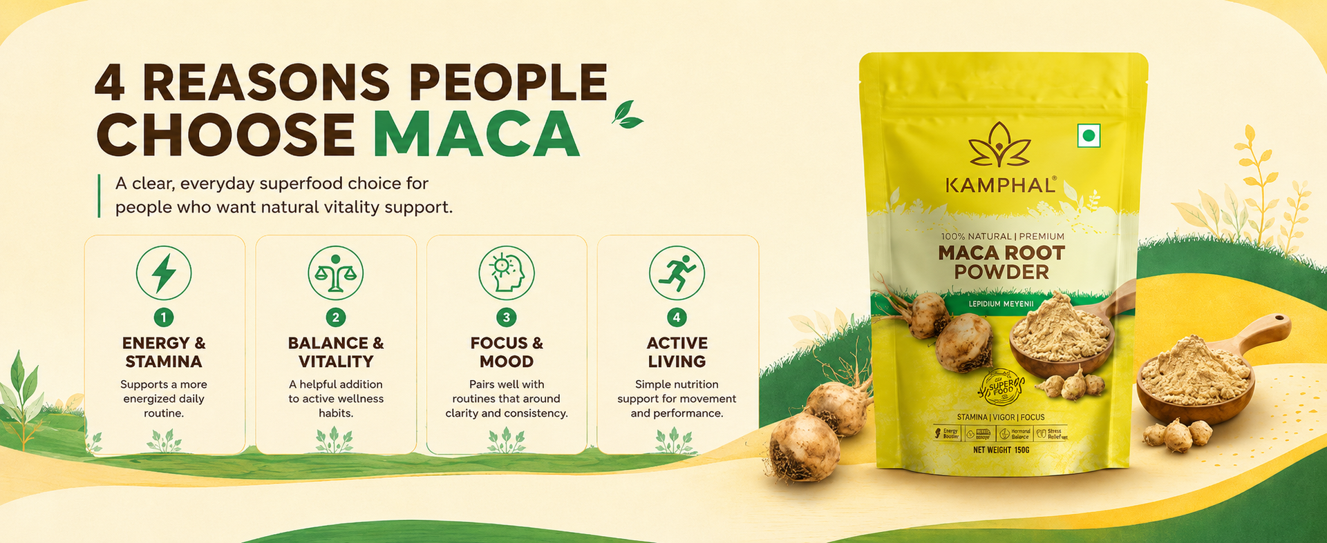 Organic Peruvian Maca Root Powder 100g | Supports Energy, Stamina, Libido & Vitality for Men & Women | Imported from Peru | 100% Natural Raw Maca Superfood for Milk, Smoothies & Shakes | No Additives, Non-GMO