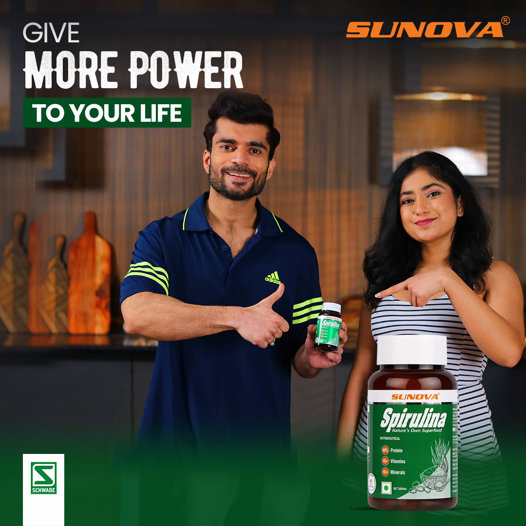 SUNOVA Organic Spirulina Capsules – Nature’s Own Superfood and Nutritional Supplement ,Spirulina for Full Body Support – 60 Capsules