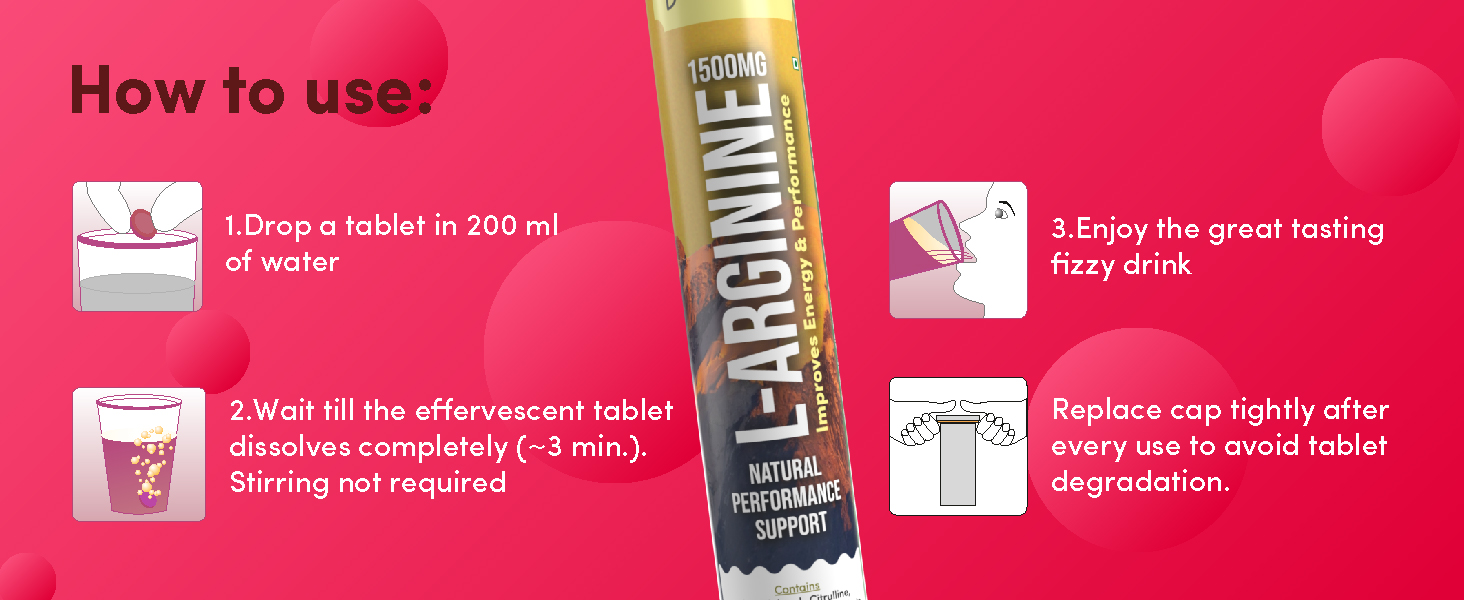 Bold Care L-Arginine & L-Citrulline Effervescent Tablets (Pack of 1 (20 Tablets)) 1500 mg with Brahmi, Shatavari, Beet Root for Natural Performance Support | FSSAI Compliant |