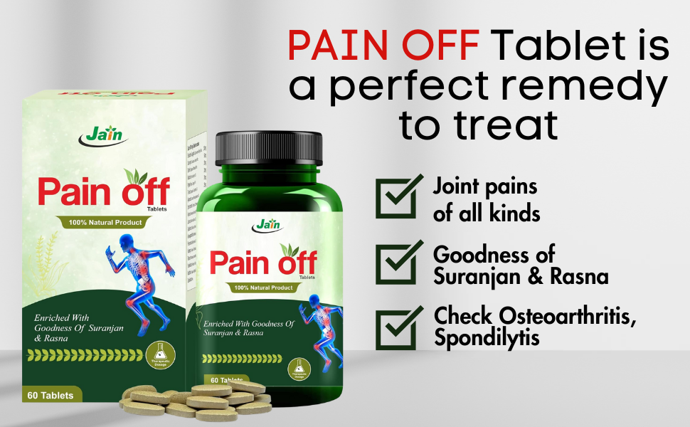Jain Pain Off Tablets - 60 Count | Joint Pain Relief Tablets | Joint Support Supplement for Men & Women | Ayurvedic Tablets