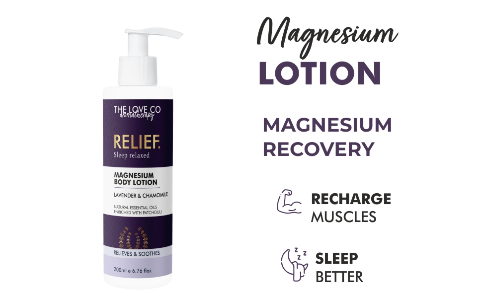 THE LOVE CO. Magnesium Sleep Body Lotion 200Ml | Topical Magnesium Chloride Supplement for Muscle Recovery, Better Sleep | Magnesium Oil Supports Deep Sleep, Recovery from Cramps, Fitness