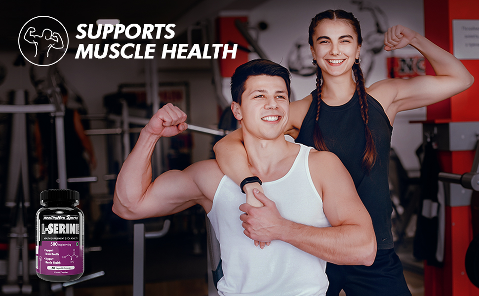 HealthyHey Sports L-Serine - 500mg/Serving - 60 Vegetable Capsules