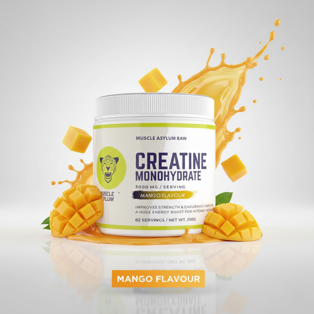 Muscle Asylum Creatine Monohydrate Fruit Punch Flavour 100g | 3000mg Creatine Per Serving | Pre Workout & Post Workout Supplement for Strength, Energy & Endurance | Micronized Creatine Powder for Men & Women | Lean Muscle Recovery & Gym Performance Booster | 25 Servings