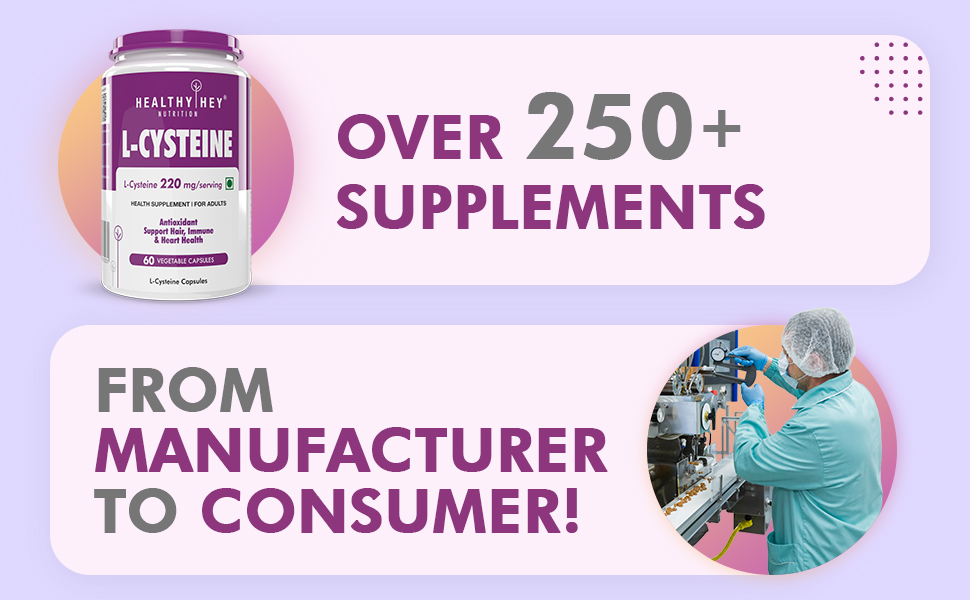 HealthyHey Nutrition L-Cysteine Capsules - 60 Vegetable Capsules