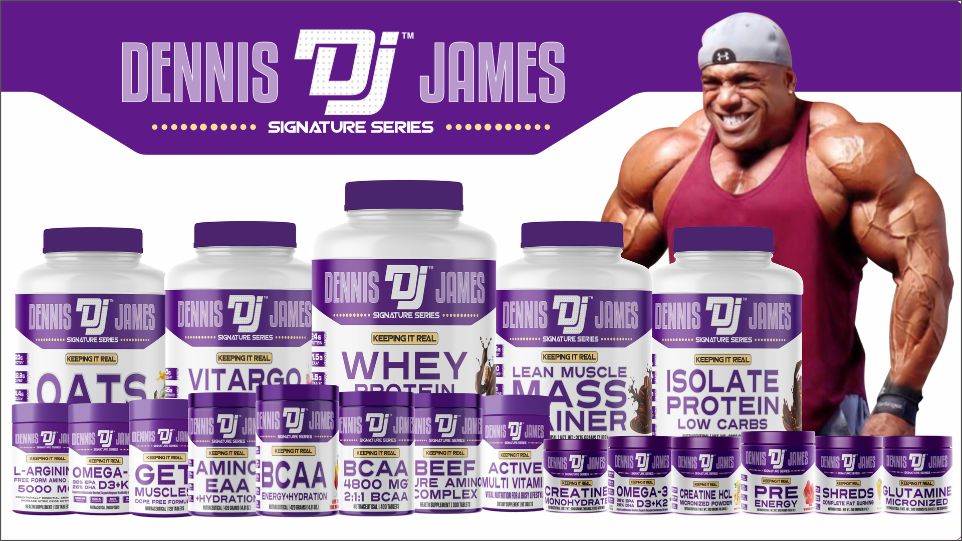 Dennis James Signature Series Creatine Monohydrate | 100 Servings, 300g | Premium Muscle Power & Endurance Supplement