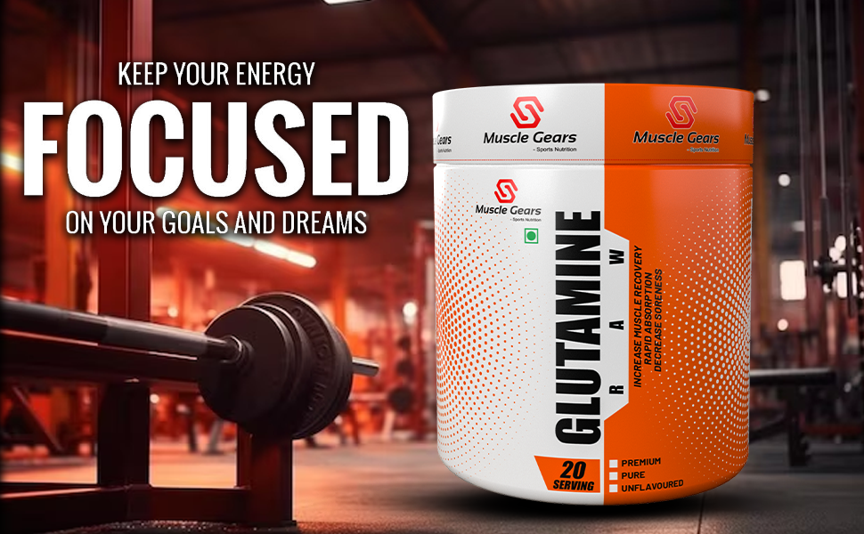Muscle Gears L-Glutamine Powder 5000mg | Muscle Recovery & Lean Muscle Growth | Gut Health & Immune Support | Gluten Free | Fast Absorption | Unflavoured | 150g