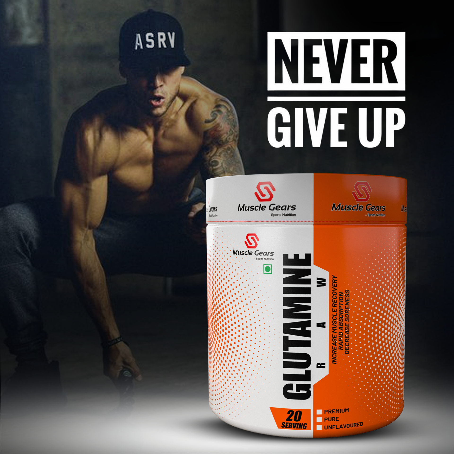 Muscle Gears L-Glutamine Powder 5000mg | Muscle Recovery & Lean Muscle Growth | Gut Health & Immune Support | Gluten Free | Fast Absorption | Unflavoured | 150g